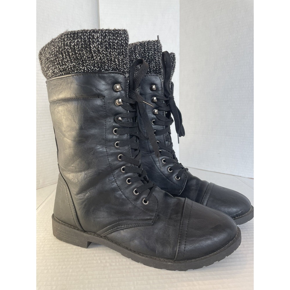 Black Combat Boots By Blue Suede Shoes Size 11